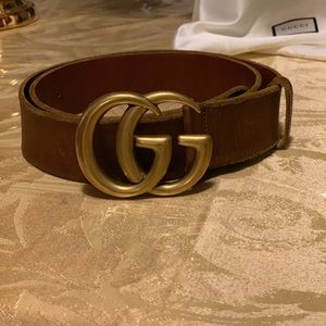 Gucci Leather Belt with Double G Buckle